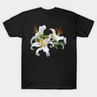 Elegant Casablanca White Oriental Lilies T-Shirt